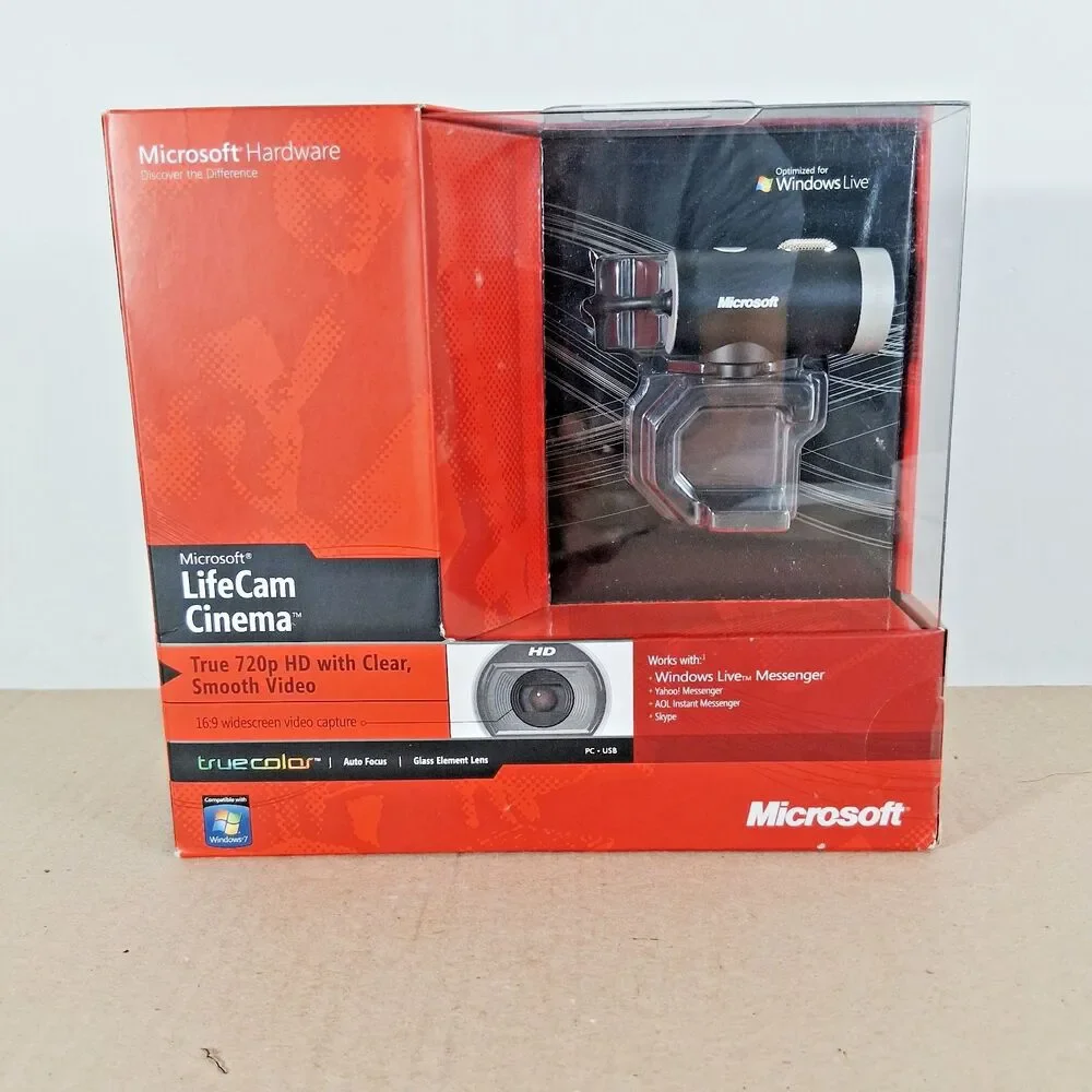 Microsoft Lifecam Cinema 1393 720p HD Wide Screen Webcam USB Camera NEW
